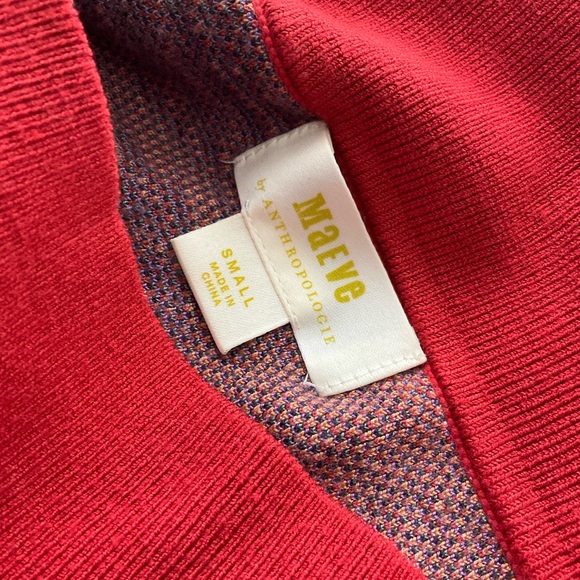 Maeve Small Red Floral Knit Midi Skirt with Multicolor Print - Picture 6 of 11